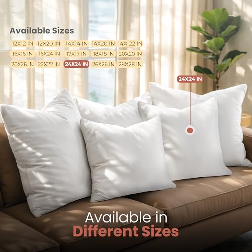 24x24 Pillow Inserts (White / 24x24 Inch)