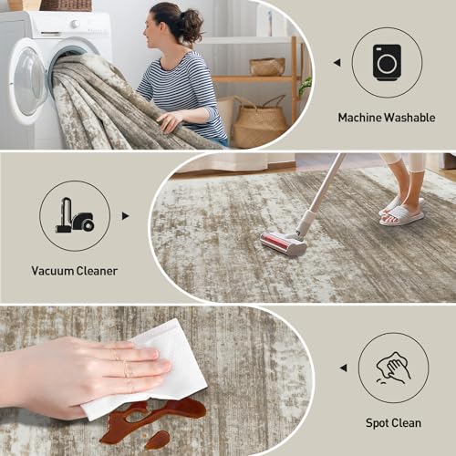 9x12 Area Rugs for Living Room (Brown/White / 9' x 12' (Rectangular))