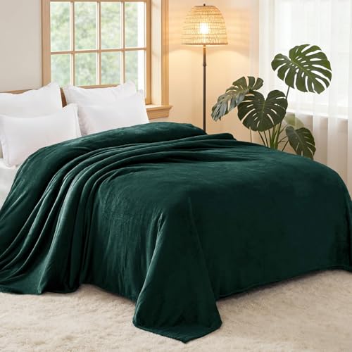 Soft Fleece Blanket Twin Size for Bed (Forest Green / Twin (60" x 80"))