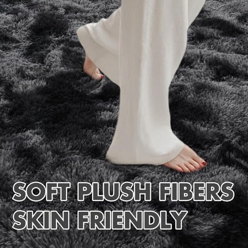 7x10 Ft Extra Large Shag Rugs for Living Room (Dark Grey / 7' X 10' (Rectangular))