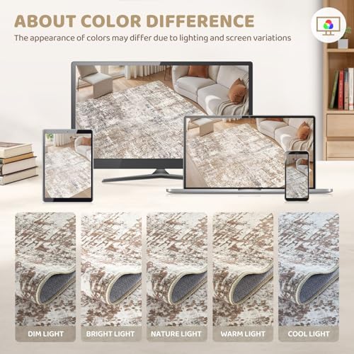 5x8 Area Rug Living Room Rugs (Brown/Grey/Red / 5' x 8' (Rectangular))