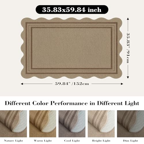 Modern Easy Jute 3x5 Outdoor Patio Rug (3'x5' (Rectangular) / Brown Geometric)