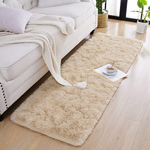 Soft Runner Rugs for Bedroom Living Room Plush Fluffy Rug 2x5 (Camel / 2' x 5' (Runner))