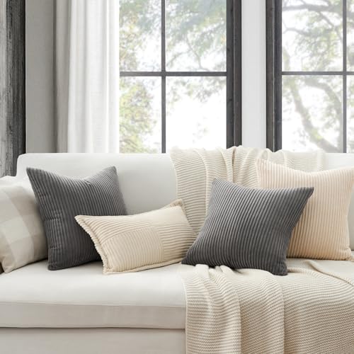 Dark Grey Throw Pillow Covers Set of 4 (Darkgrey / 20" x 20" (Pack of 4))