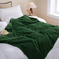 Green Fleece Throw Blanket 90”×90” for Couch Sofa Livingroom (Christmas Green / 90×90inch)