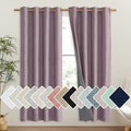 Chaise Mauve Vintage Linen 100% Blackout Curtains for Living Room (52"W x 72"L (Pack of 2) / Chaise Mauve)