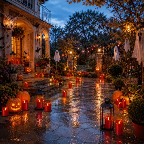 Flameless Candles 4" 5" 6" Set of 3 Outdoor Indoor Burgundy Pillars Battery Operated Flickering Candles with Cozy Climbing Flame Effect (Burgundy Candle - Moving Flame / 3"D X 4"|5"|6"H - 3 Pack)