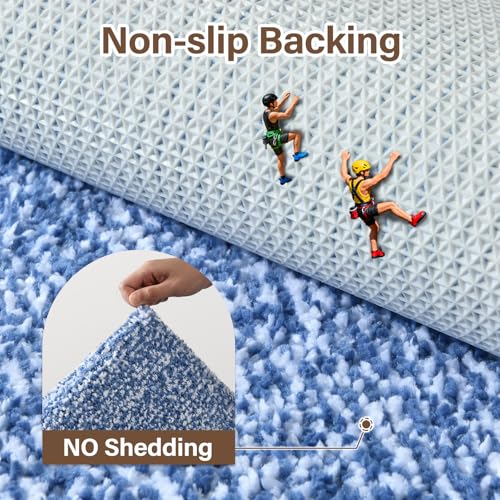 48x32 Large Bathroom Rugs Non Slip Washable (Blue / 2'8" x 4' (Rectangular))