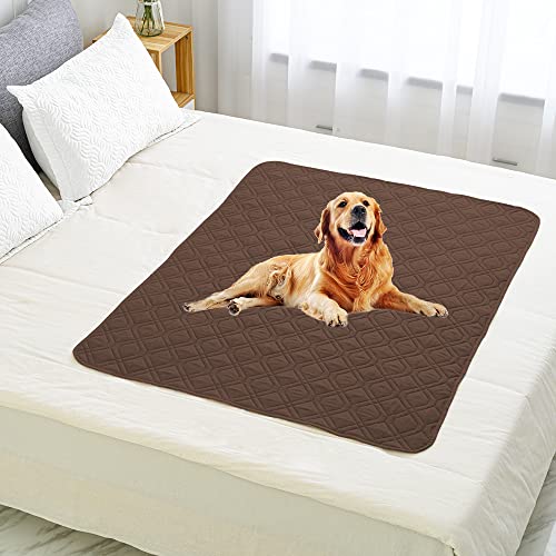 Waterproof Dog Bed Cover Pet Blanket for Furniture Bed Couch Sofa Reversible (30x53 Inch (Pack of 1) / Chocolate+camel)