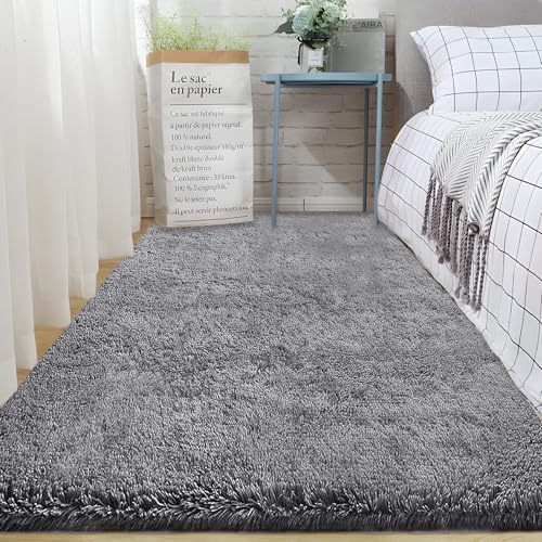2x6 Runner Rug for Bedroom (Dark Grey / 2' x 6' (Rectangular))