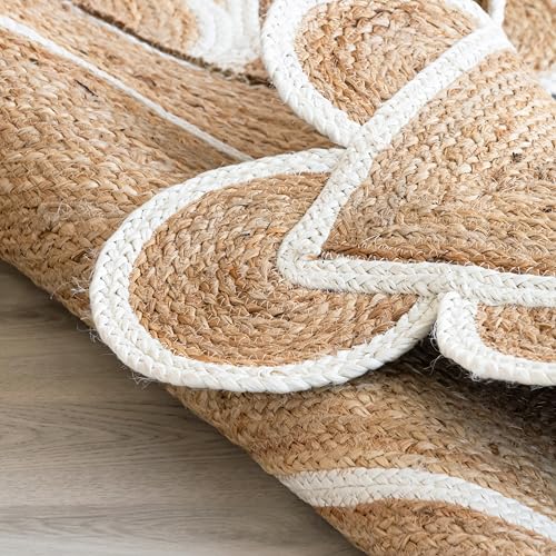 Scalloped Natural Jute Area Rug (2'6" x 12' (Rectangular))