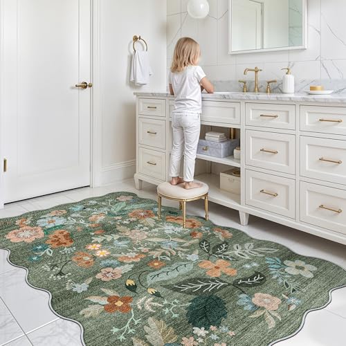 4x6 Living Room Area Rugs (4' x 6' (Rectangular) / Green/Floral)