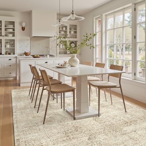 6x9 Area Rug for Living Room Washable Non (Light Brown / 6' x 9' (Rectangular))