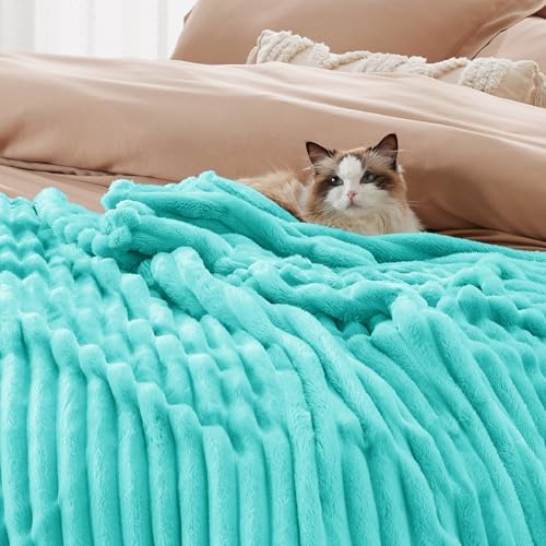 Soft Cal King Size Blanket for Bed Blue Fog 102"x96" (Blue Fog / California King)