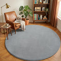 Grey Round Area Rugs 4ft Circle Rugs for Bedroom Living Room (4' (Round) / Grey)