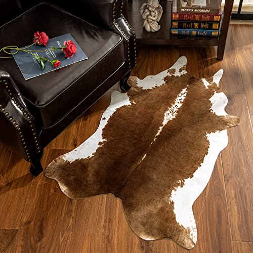 Faux Cowhide Rug (3' x 4' (Irregular) / Brown)