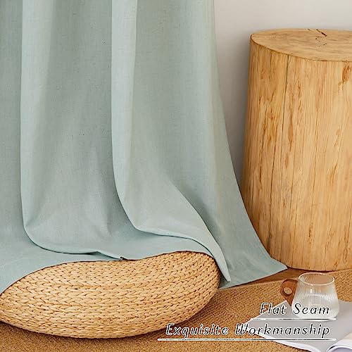 Flax Sage Green Linen Curtains for Room Divider (Sage Green / 68"W x 84"L (Pack of 2))