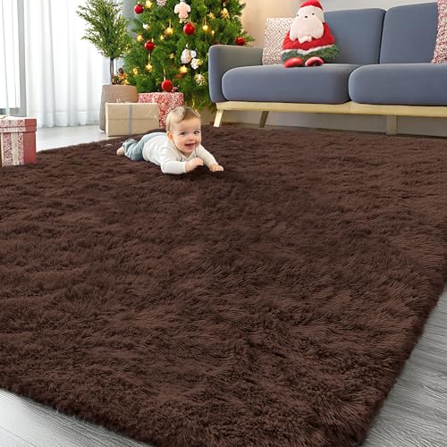 9x12 Machine Washable Large Area Rugs for Living Room (9x12 Ft / Coffee)