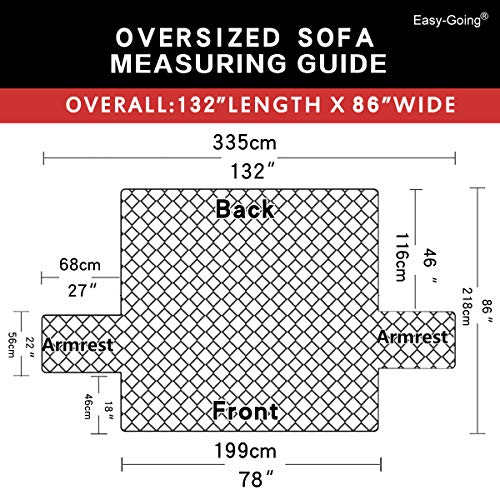Reversible Couch Cover (Dark Blue/Light Blue / X-Large Sofa)