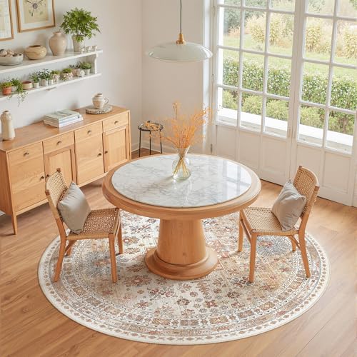 Round Rug 6ft (Orange / 6' (Round))