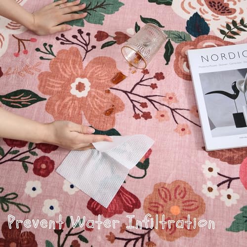 Door Mat 2x3 Area Rug Washable (Pink / 2' x 3' (Rectangular))