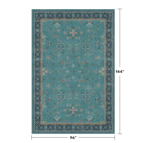 Large Boho 8x12 Teal Green Washable Living Room Rug (8' x 12' (Rectangular) / Emerald Teal)