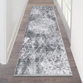 HEBE Hallway Runner Rug 2'x6' (White/Grey / 2' x 6' (Rectangular))