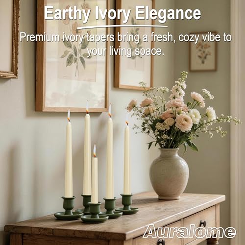 10 Inch Ivory Taper Candles (12-Ivory / 12 Pcs)
