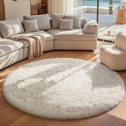Round Rugs 7Ft Ivory Circle Area Rug (2- Ivory / 7' (Round))
