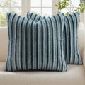 Fall Faux Fur Throw Pillow Covers 26x26 Set of 2 Blue Grey (Blue Grey / 26" x 26" (Pack of 2))