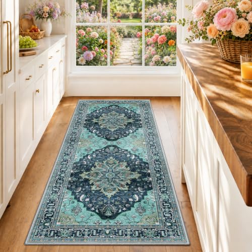 Washable Area Rug (Teal / 2' x 6' (Rectangular))
