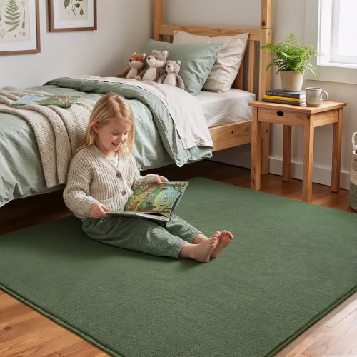 5x5 Square Area Rugs for Bedroom Living Room (5' x 5' (Square) / Sage Green)