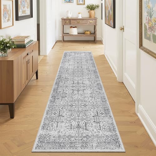 Washable 2x8 Runner Rug (Grey / 2' x 8' (Runner))