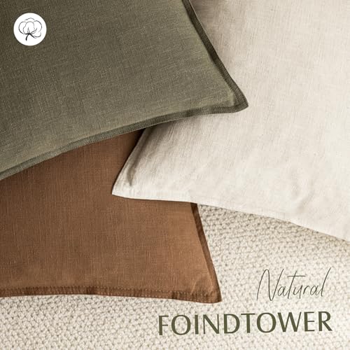 Linen Solid Decorative Throw Pillow Covers 18x18 Orange Brown (18" x 18" (Pack of 2) / Hazel)