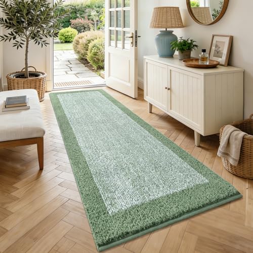 70x24 Long Bathroom Rugs Non Slip Washable (Green / 2' x 5'10" (Rectangular))