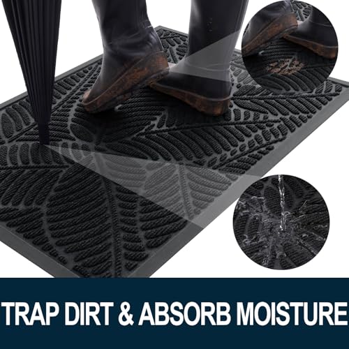 Waterproof Front Doormat (Black / 71" X 47")