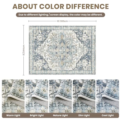 8x10 Area Rugs for Living Room (Blue/Ivory / 8' x 10' (Rectangular))
