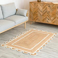 Scalloped Natural Jute Area Rug (3' x 5' (Rectangular))