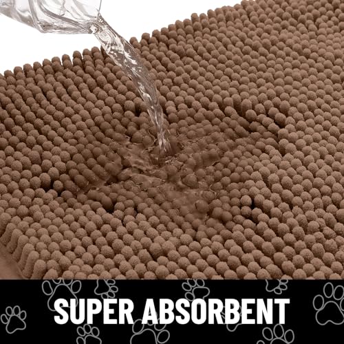 Dog Door Mat for Muddy Paws (48"X30" / Coffee and Black)