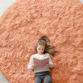 Muted Orange Round Rugs for Bedroom (8 Ft Round / Muted Orange)