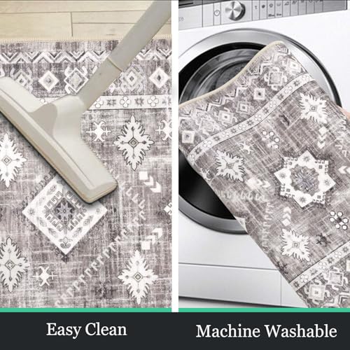 HEBE Boho Kitchen Rugs Set of 3 (Taupe Brown / 20"x32"+20"x48"+20"x59")
