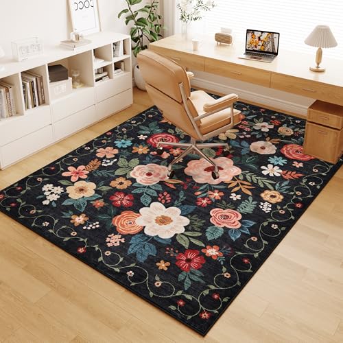 6x9 Area Rugs (Black / 6' x 9' (Rectangular))