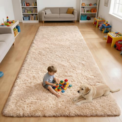 4x12 Area Rugs for Living Room Bedroom (4x12 Ft / Beige)