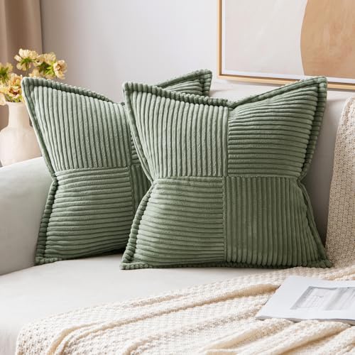 Decorative Throw Pillow Covers for Couch 18x18 Light Olive Green (Light Olive Green / 18" x 18" (Pack of 2))