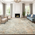 9x12 Area Rugs for Living Room Washable Rug Abstract Orange (Orange/Brown / 9' x 12' (Rectangular))
