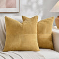 2 Packs Mustard Yellow Euro Decorative Throw Pillow Covers 28x28 Inch for Couch Bed (Mustard Yellow / 28" x 28" (Pack of 2))