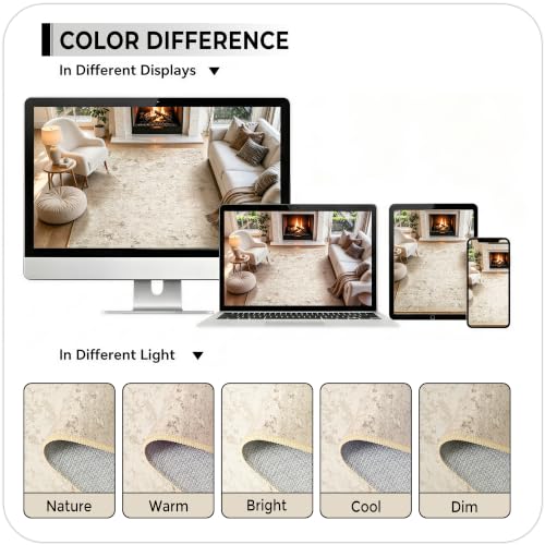 Washable 5x7 Beige Area Rug with Non (Beige / 5' x 7' (Rectangular))