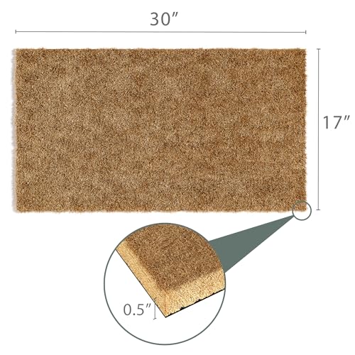 Front Door Welcome Mat (Plain Brown / 30 x 17 inches)