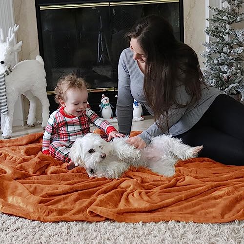 Soft Cozy Warm Fleece Twin Blanket for Bed 300GSM Orange 60"x80" (Orange / Twin (60" X 80"))