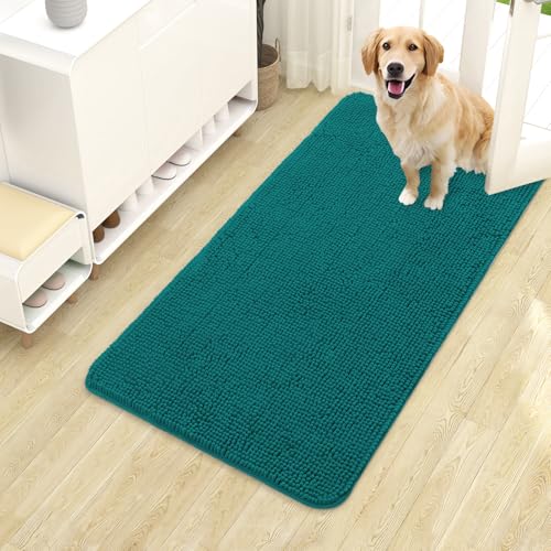 Dog Door Mat for Muddy Paws 40x24 (Lake Blue / 40" X 24")